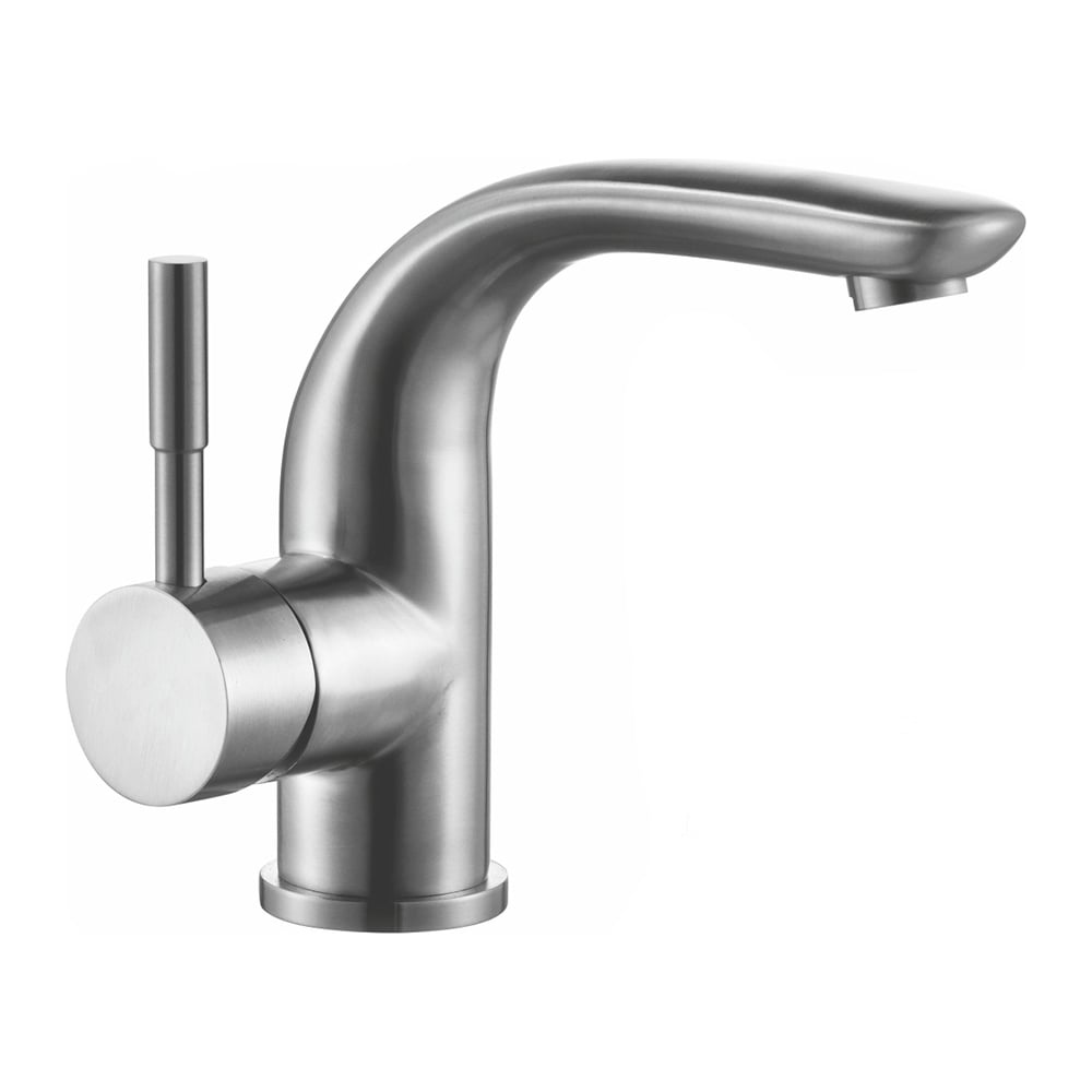 Изображение товара Смеситель для умывальника MELANA F однорычажный из нержавеющей стали сатин оснащен аэратором