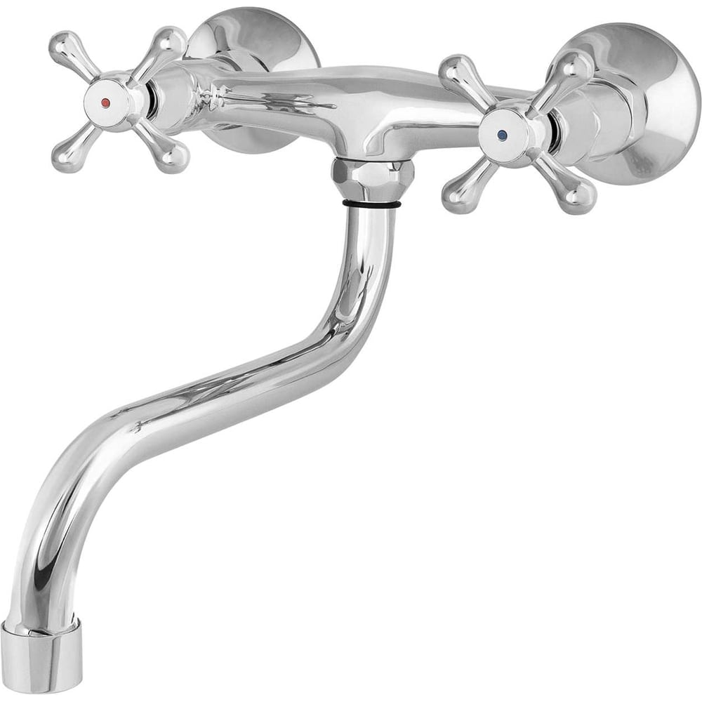 Изображение товара Настенный двухрычажный смеситель KLIP 1405-04 для умывальника хром-никель