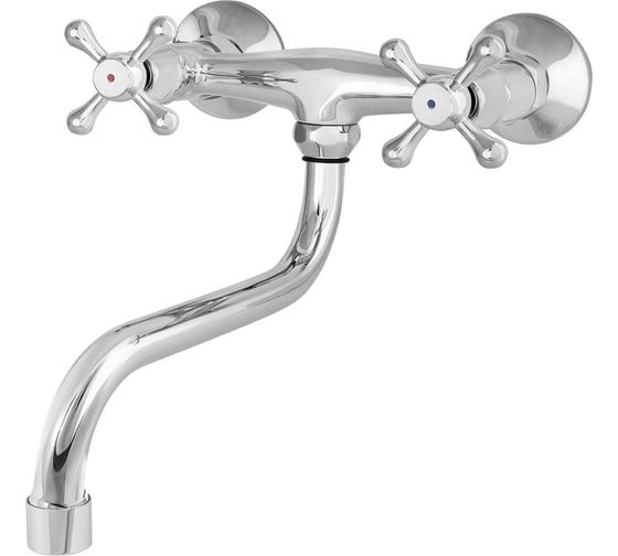 Изображение товара Смеситель настенный для раковины/мойки KLIP КЛИП 1405-04 крестообр. маховик, латунь тов-228246