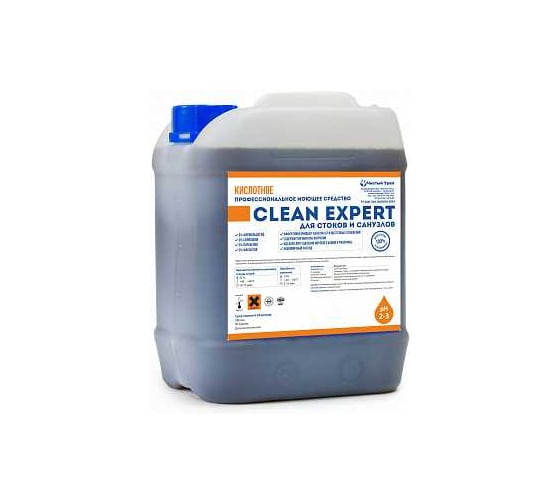 Изображение товара Кислотное средство для стоков и санузлов Чистый Урал Clean Expert для удаления комбинированных загрязнений: солевого, эксплутационного характера, ржавчины, мочевого камня, известковых отложений, 5л 4631175913909