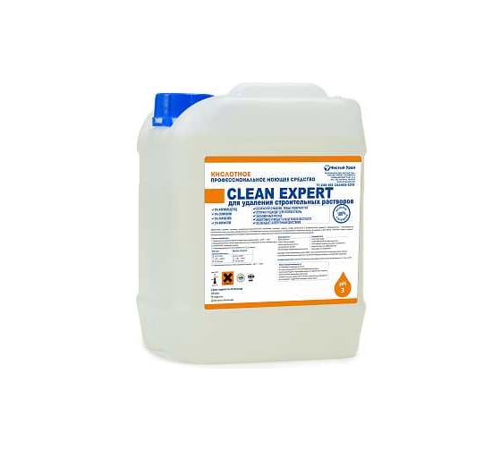 Изображение товара Концентрированное жидкое средство кислотного характера для удаления минеральных и известковых отложений Чистый Урал Clean Expert для удаления строительных растворов, 5л 4631175913961