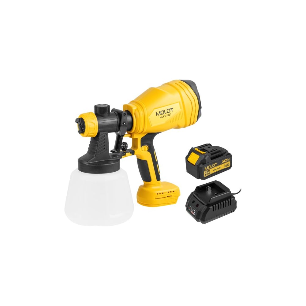 Изображение товара Аккумуляторный краскораспылитель MOLOT MCPS 1810 XLT Lite SET 18В