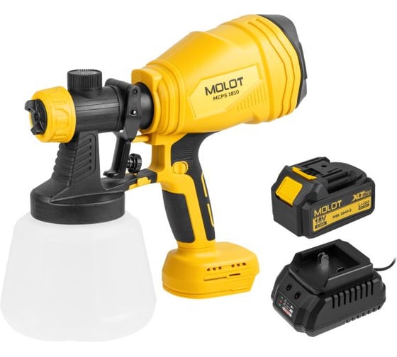 Изображение товара Краскораспылитель аккумуляторный MOLOT MCPS 1810 XLT Lite SET 2318036