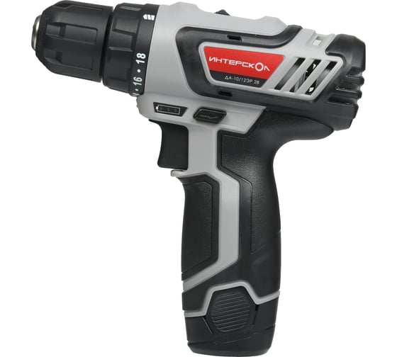 Изображение товара Аккумуляторный дрель-шуруп Интерскол ДА-10/12ЭР 28 (Li-ion, экокейс, 2 аккум., 2,0Ач, ЗУ) 595.2.2.20