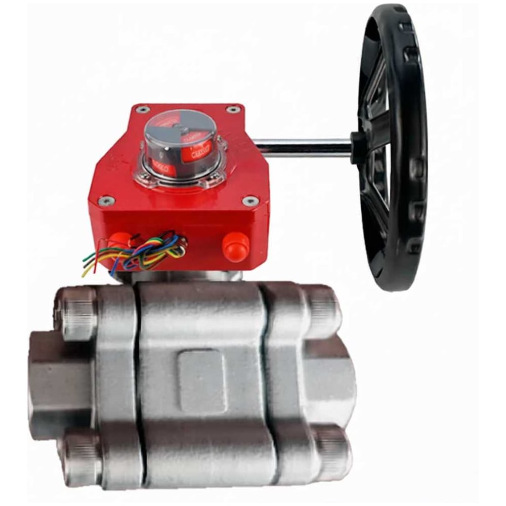 Изображение товара Промышленный кран шаровой DN.ru 316-316-PTFE-FP-SW-ISO-H Ду40 Ру63 с редуктором