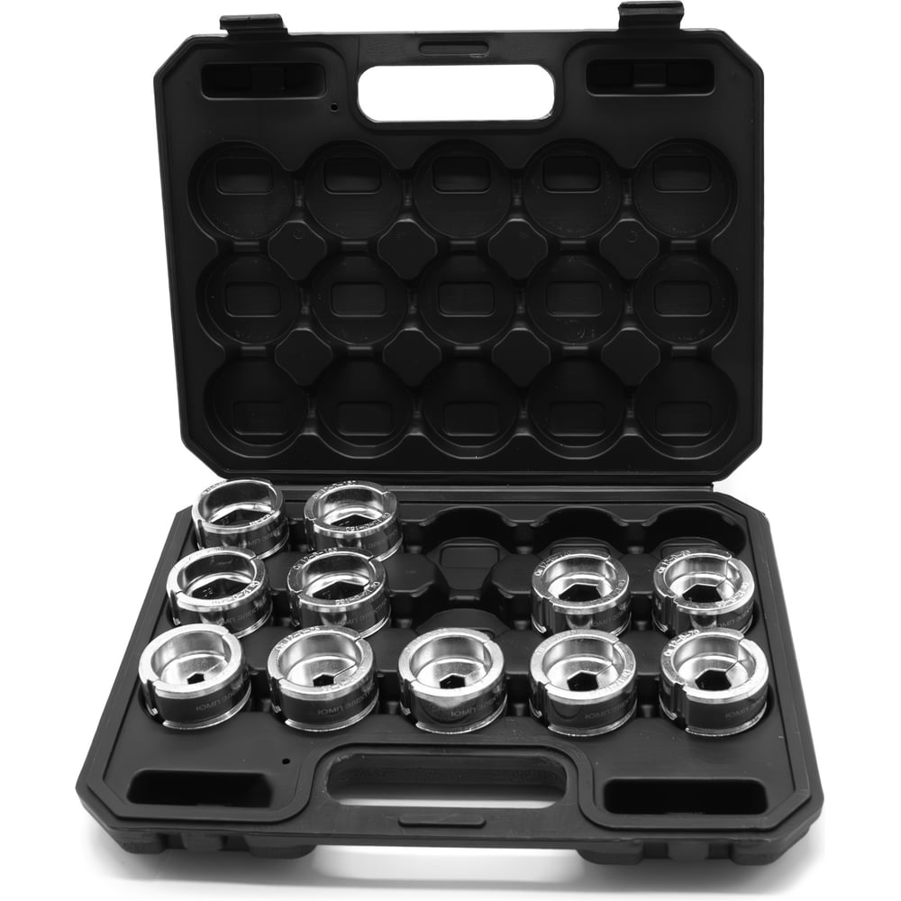 Изображение товара Набор ЮМП ЭЛЕКТРО из 11 матриц для ТМЛ наконечников DIN-типа сеч. 16-300 мм² для гидравлических прессов 120 кН, шестигранник elc12-D-SET