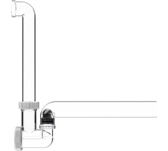 Изображение товара Сифон с прочисткой, с запахозапирающим устройством, прозрачный HL DN40 HL136T