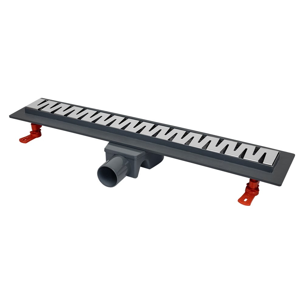 Изображение товара Линейный трап MasterProf 600 мм из пластика и нержавеющей стали для пола