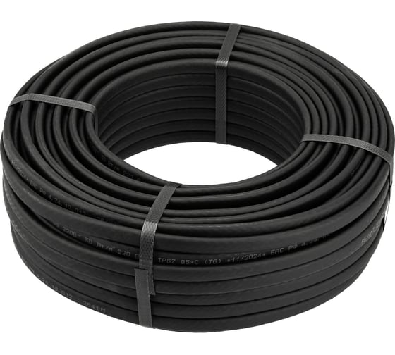 Изображение товара Саморегулирующийся греющий кабель REXANT SRL30-2CR (UV) экранированный, 30Вт/м, 50м 51-0234