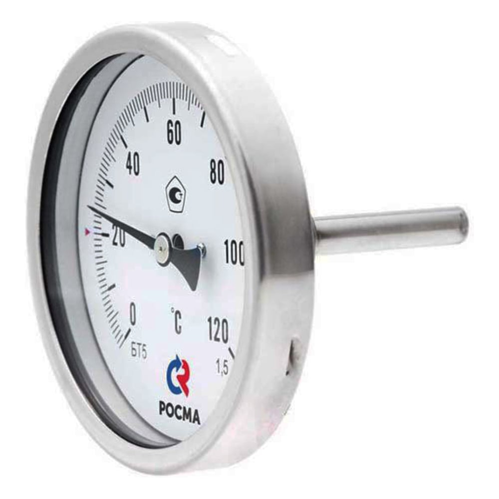 Изображение товара Термометр РОСМА БТ-51.220 осевой 0-100°C для промышленности и бытовых нужд Изображение товара Термометр РОСМА БТ-51.220 осевой 0-100°C для промышленности и бытовых нужд