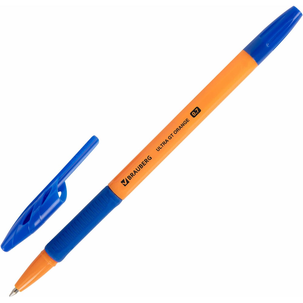 Изображение товара Шариковая ручка BRAUBERG ULTRA GT ORANGE комплект 50 шт синяя линия