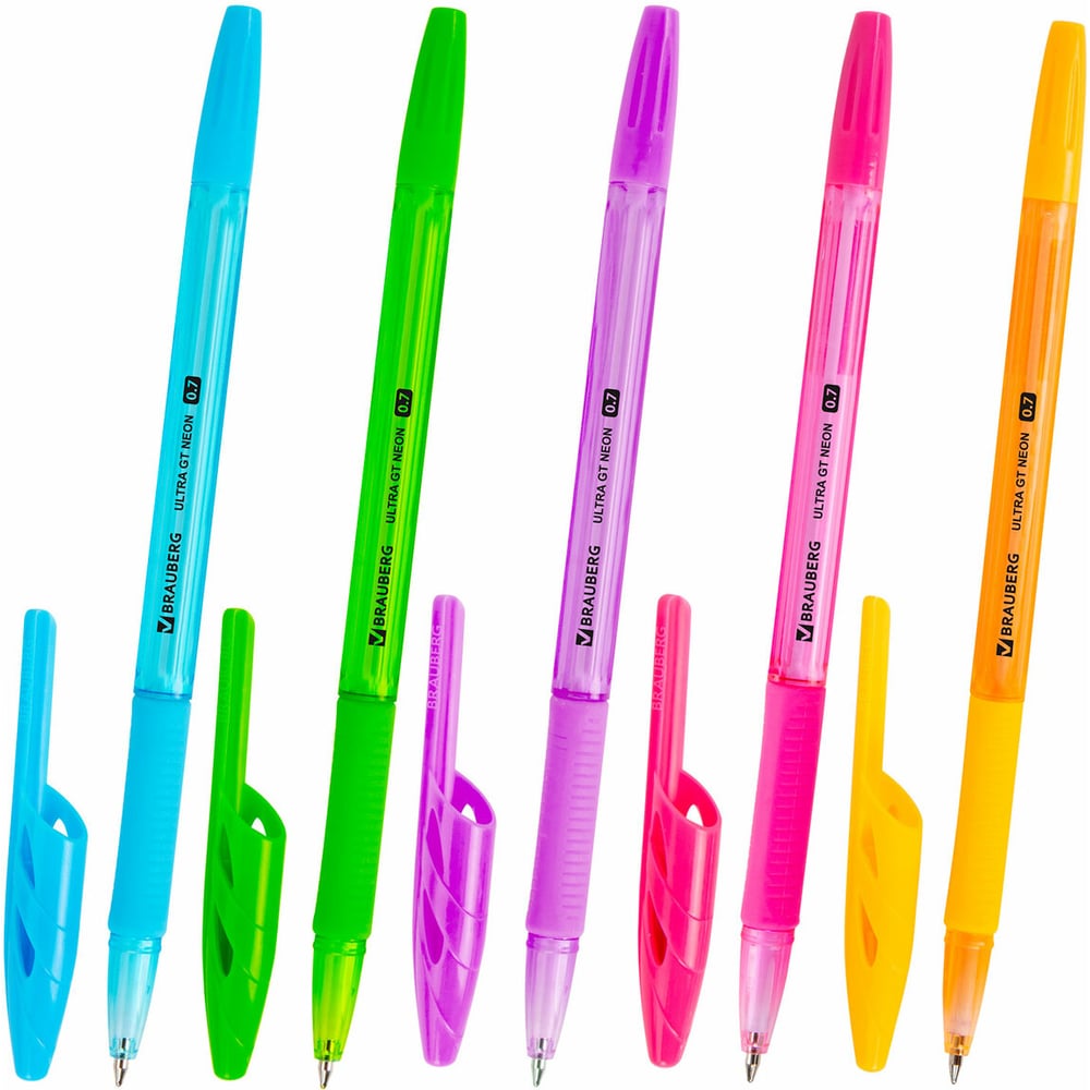 Изображение товара Ручка шариковая BRAUBERG ULTRA GT NEON с грипом, 50 шт, синяя