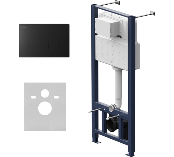 Изображение товара Инсталляция для подвесного унитаза с пневмоклавишей AM.PM Pro S пластик, черный матовый I012704.7038
