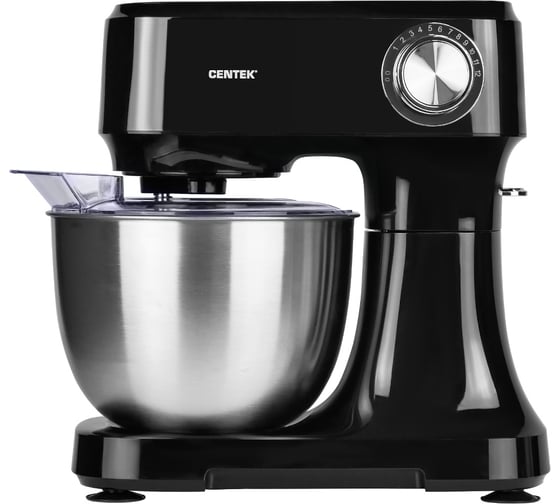 Изображение товара Планетарный миксер Centek черный, 1300Вт, чаша 3,5л 3 насадки, 12 скоростей + импульс CT-1152