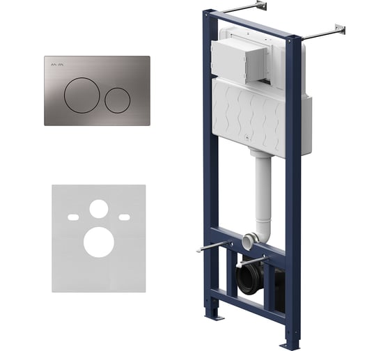 Изображение товара Инсталляция для подвесного унитаза с пневмоклавишей AM.PM Pro L пластик, матовый никель I012704.9031