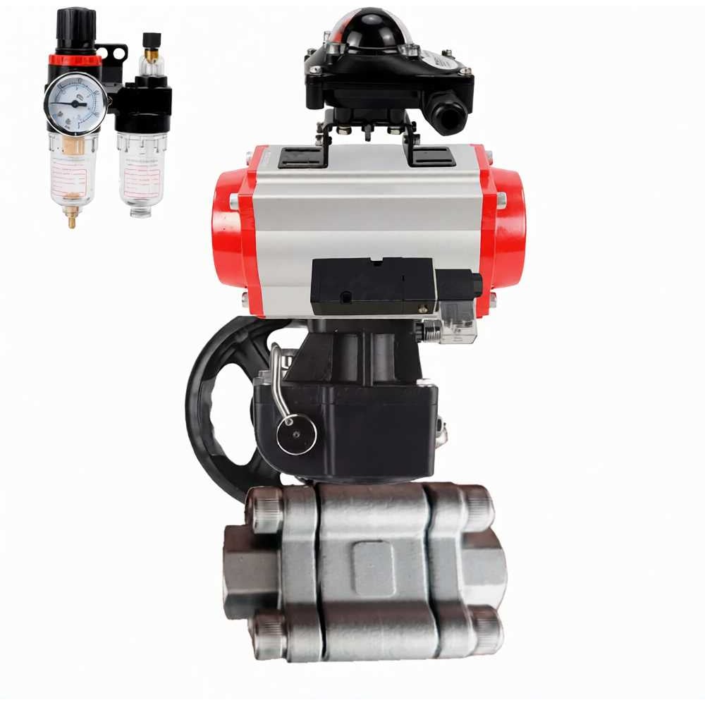 Изображение товара Кран шаровой DN 50 Ру 63 под приварку с пневмоприводом 24VDC