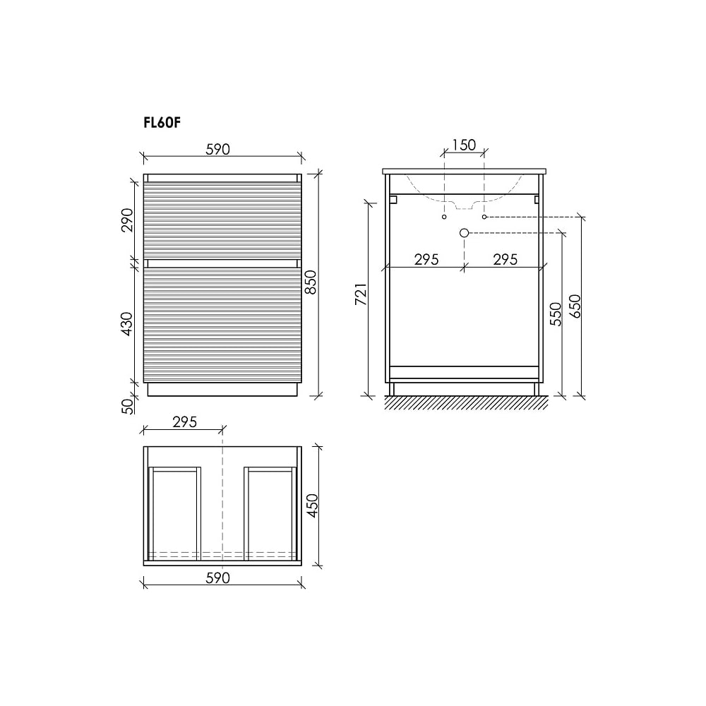 Изображение товара Напольная тумба SANCOS Folk Floor 790х445х850, c двумя ящиками оснащенными доводчиками, Bianco, арт. FL80FW