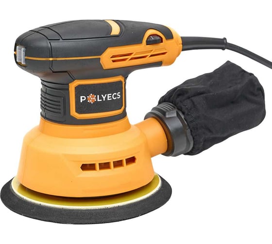 Изображение товара Шлифовальная машинка эксцентриковая Polyecs 125 мм, 300 Вт, с пылесборником и регулятором оборотов POL-2104-125