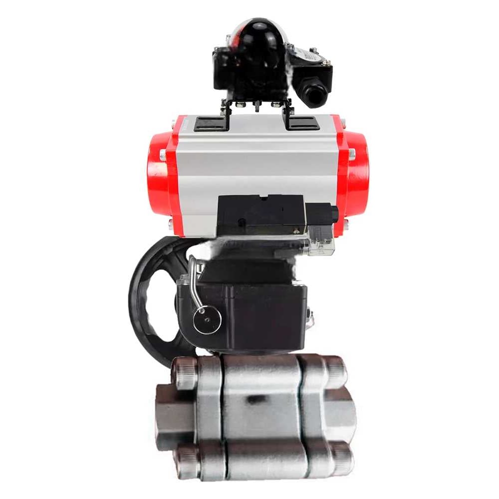 Изображение товара Кран шаровой DN50 Ду50 под приварку с пневмоприводом 63 бар DN.ru 316-316 PTFE