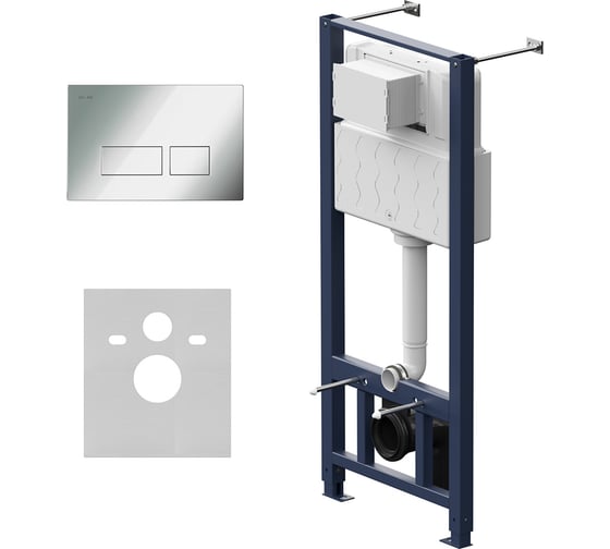 Изображение товара Инсталляция для подвесного унитаза с пневмоклавишей AM.PM Pro S пластик, глянцевый хром I012704.7051