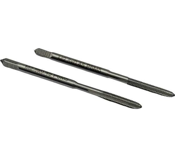 Изображение товара Метчик машинно-ручной TORNERI М 2.5х0.45, комплект из 2-х штук, Р6М5, с усиленным хвостовиком Т025956