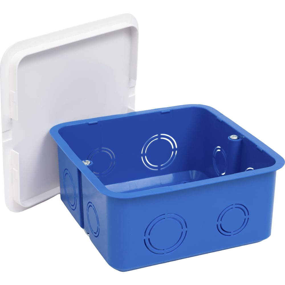 Изображение товара Gigant Коробка распределительная с крышкой, круглая, для скрытого монтажа, 100х50мм, IP30, синяя 44657GI