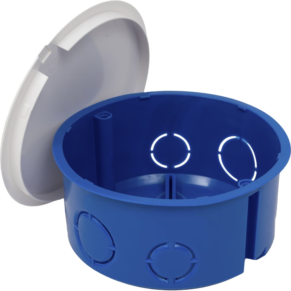 Изображение товара Gigant Коробка распределительная с крышкой, для скрытого монтажа, металл.лапки, 100х100х50мм, IP30, синяя 44667GI