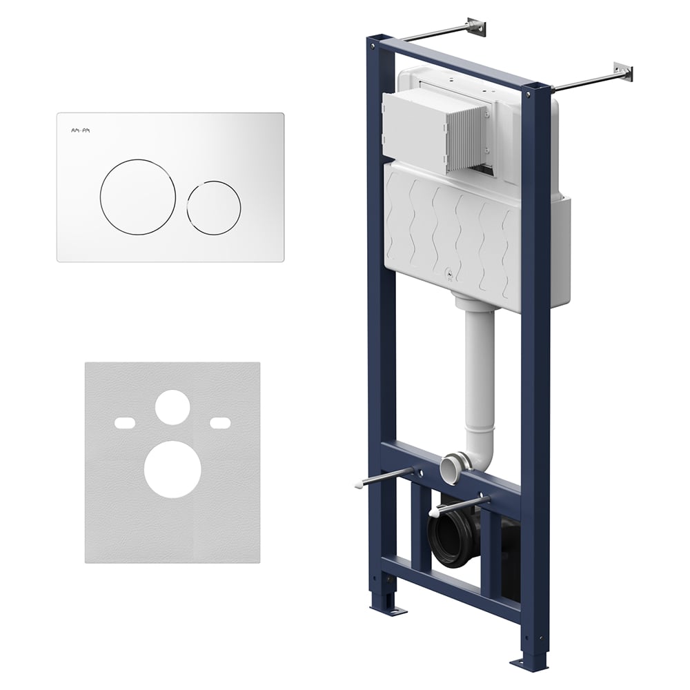 Изображение товара Инсталляция для унитаза с пневмоклавишей AM.PM Pro L пластик и сталь