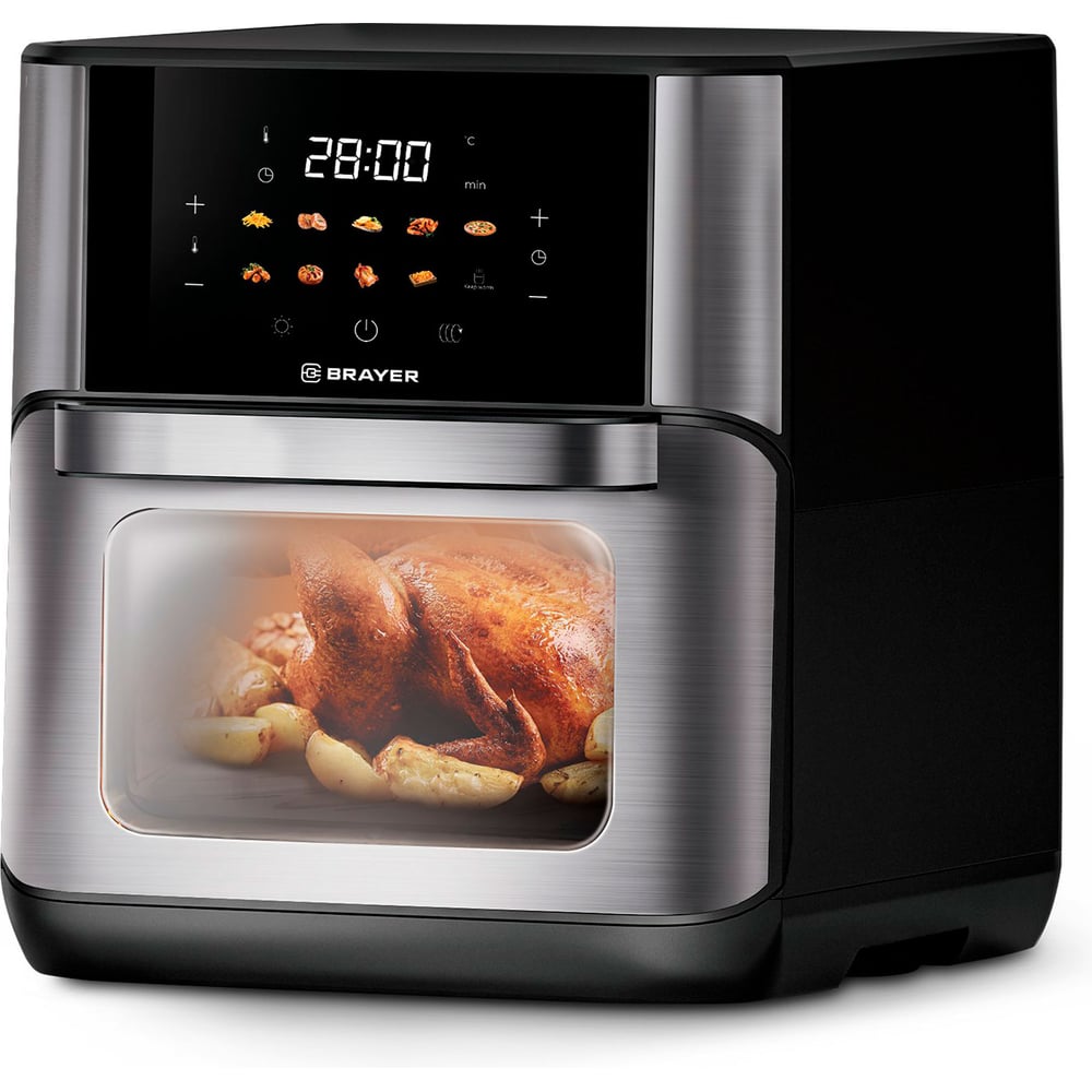 Изображение товара BRAYER 2054BR аэрогриль 12 л 1800 Вт с LED и вертелом