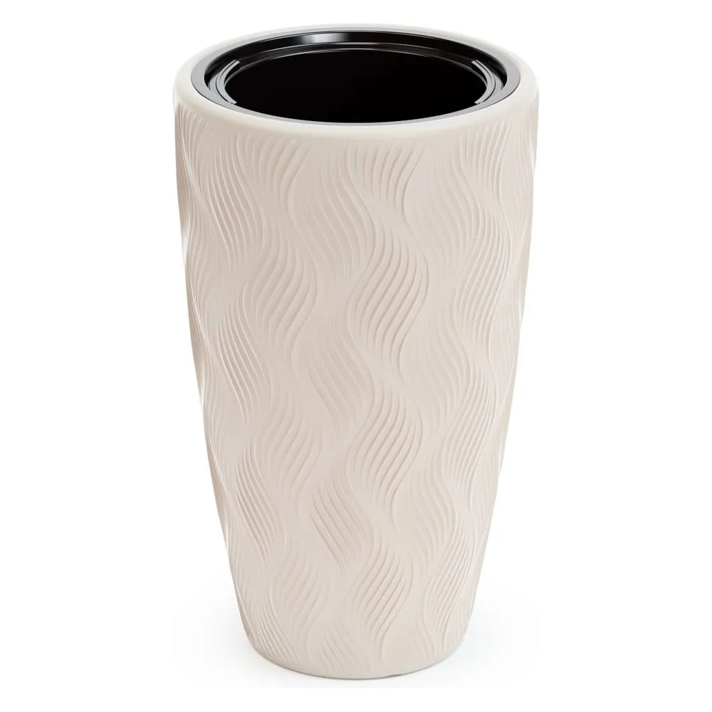 Изображение товара Кашпо ЗПИ Альтернатива Флэйм, 24 л, со вставкой 5 л, бежевый М8886