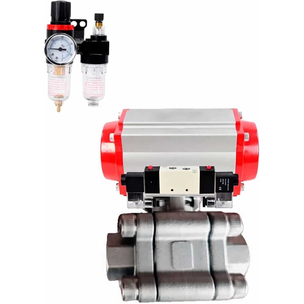 Изображение товара Кран шаровой DN80 316-PTFE-SW под приварку с пневмоприводом DA-105