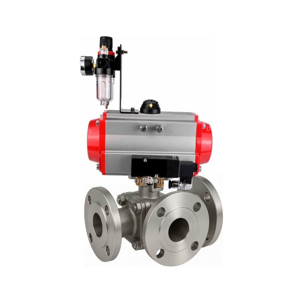 Изображение товара Кран шаровой DN50 3-ходовой фланцевый PN16 220VAC