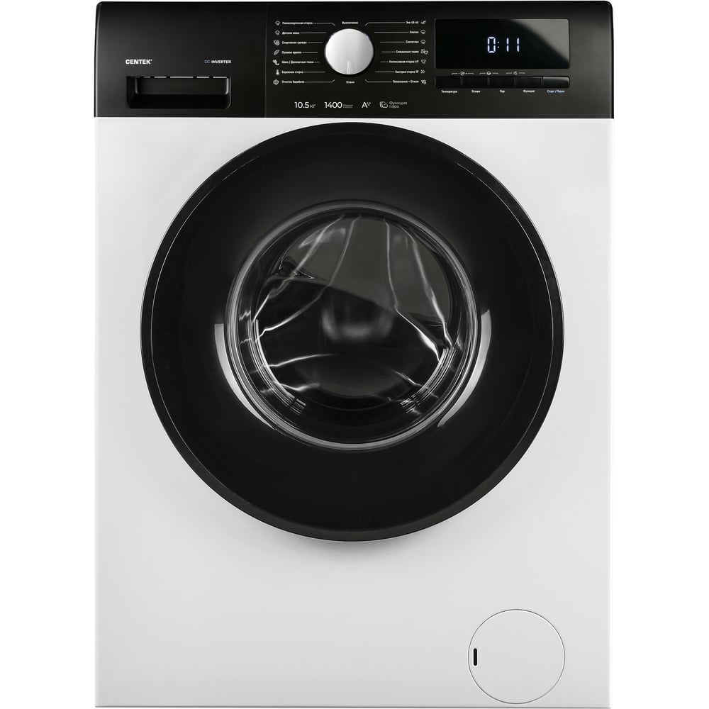 Изображение товара Стиральная машина Centek белый, 1400/10,5кг/59см/15пр/Дисплей/Очистка бар/Пар/INVERTER/A+++ CT-1995
