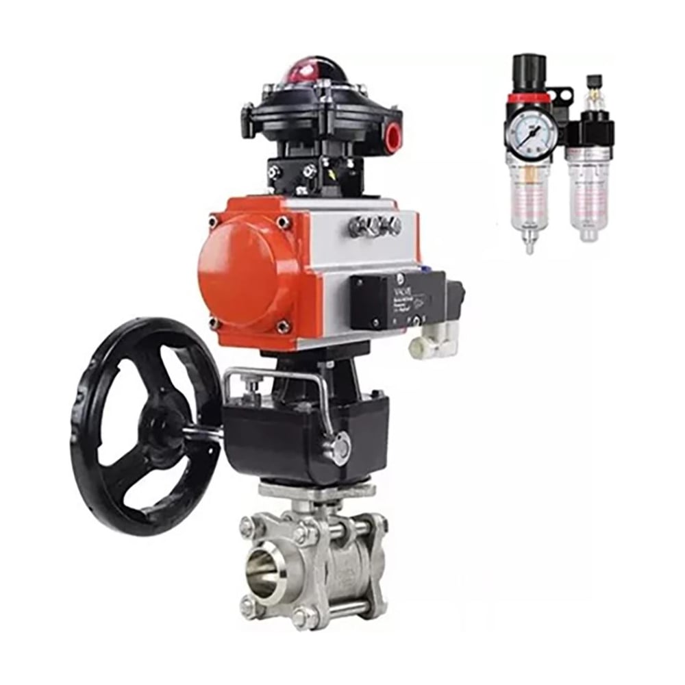 Изображение товара Кран шаровой DN 20 Ду20 Ру63 пневмопривод DA-052 HDM-1