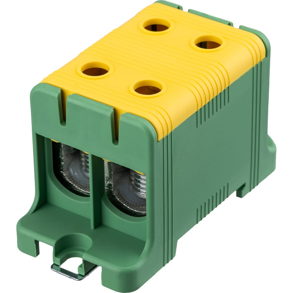 Изображение товара Клемма вводная силовая REXANT КВС 16-95мм2, 2-рядная, желто-зеленая, PE, распределительная 11-2117