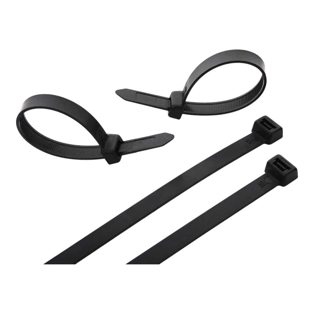 Изображение товара Хомуты пластиковые 23 БОЛТА ПРЕМИУМ, черные, 350х5 мм, 100 шт. 00000PR5350Ч