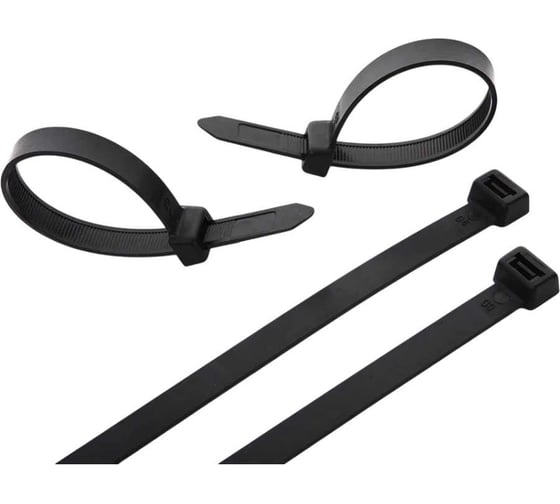 Изображение товара Хомуты пластиковые 23 БОЛТА ПРЕМИУМ, черные, 300х5 мм, 100 шт. 00000PR5300Ч