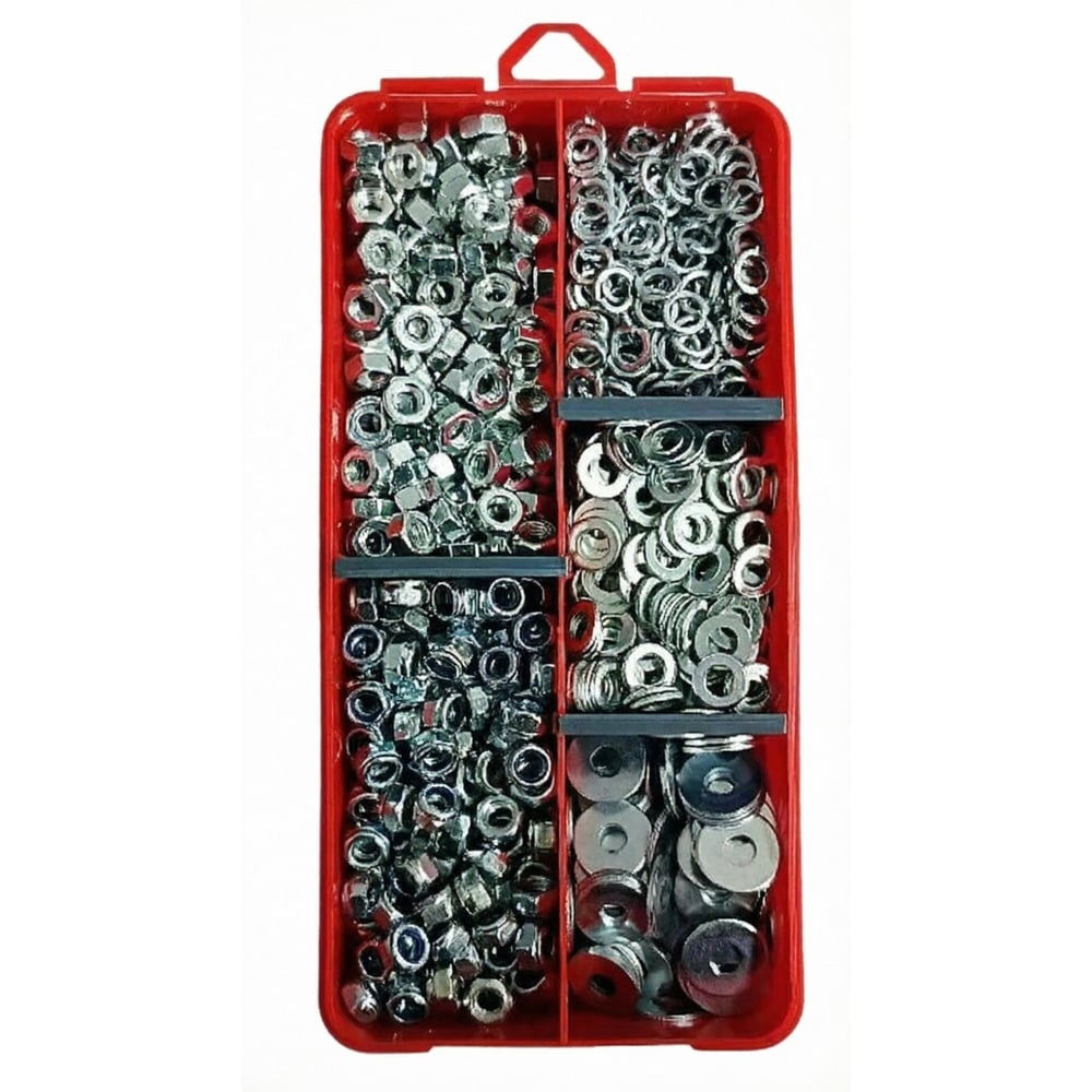 Изображение товара Гайки и шайбы 23 Болта М8 оцинкованные в органайзере НАБОР 2 1000198