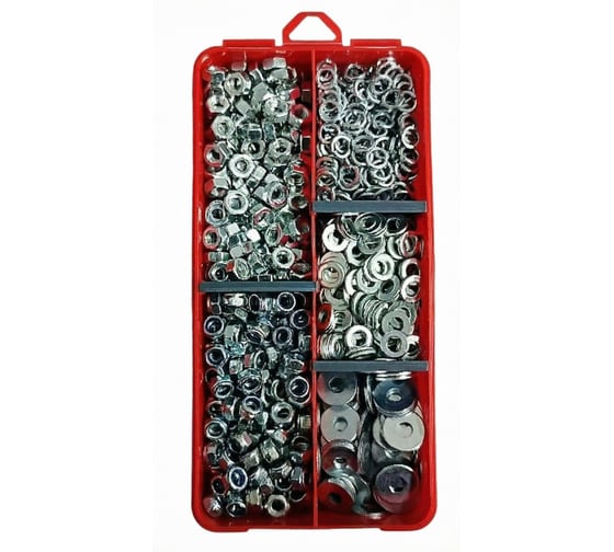 Изображение товара Гайки и шайбы 23 Болта М6 оцинкованные в органайзере НАБОР 1 1000197