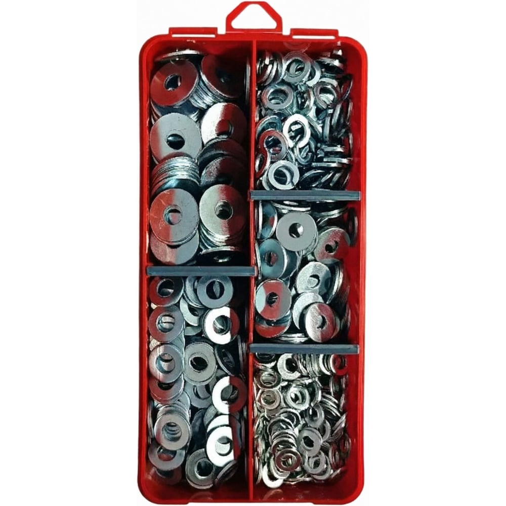 Изображение товара Шайбы 23 Болта М6 и М8 оцинкованные в органайзере НАБОР 2 1000202