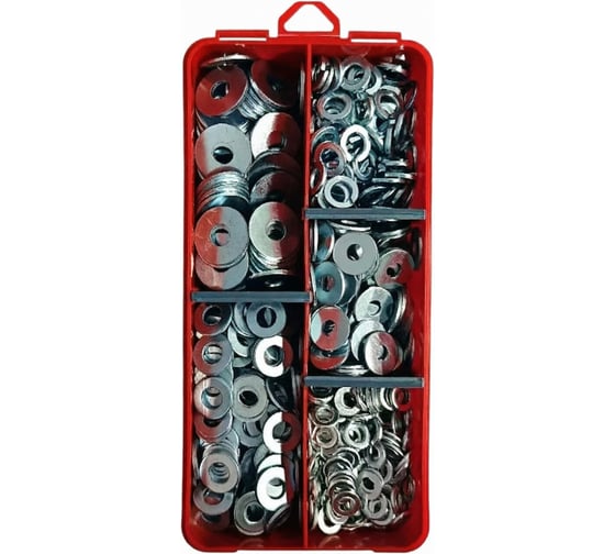 Изображение товара Шайбы 23 Болта М6 и М8 оцинкованные в органайзере НАБОР 2 1000202