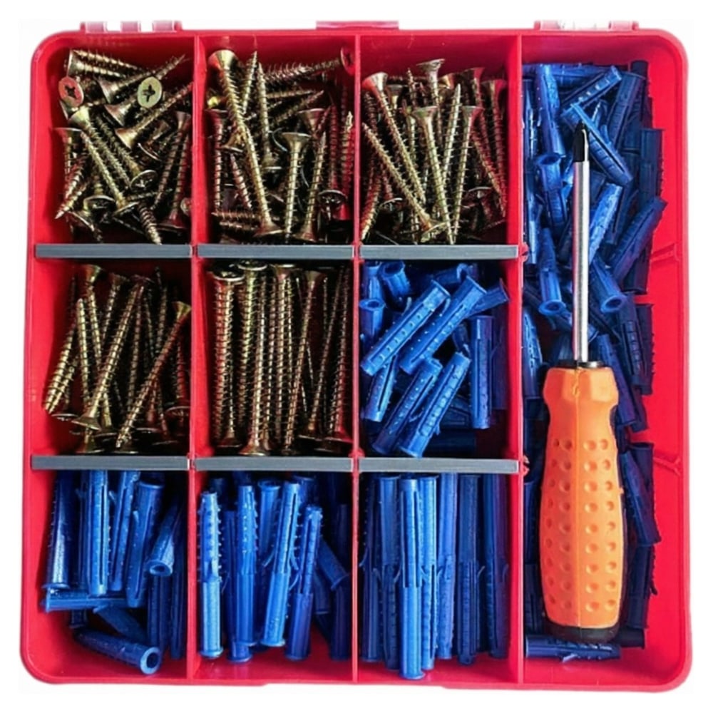 Изображение товара Шурупы с дюбелями и отверткой 23 Болта в органайзере НАБОР 3 20000140