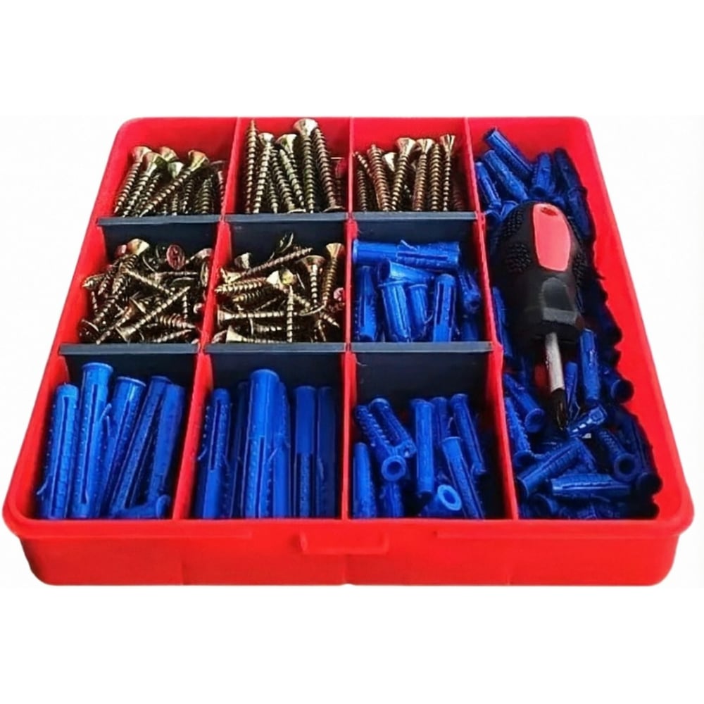 Изображение товара Набор шурупы дюбели отвертка органайзер 23 Болта 20000141