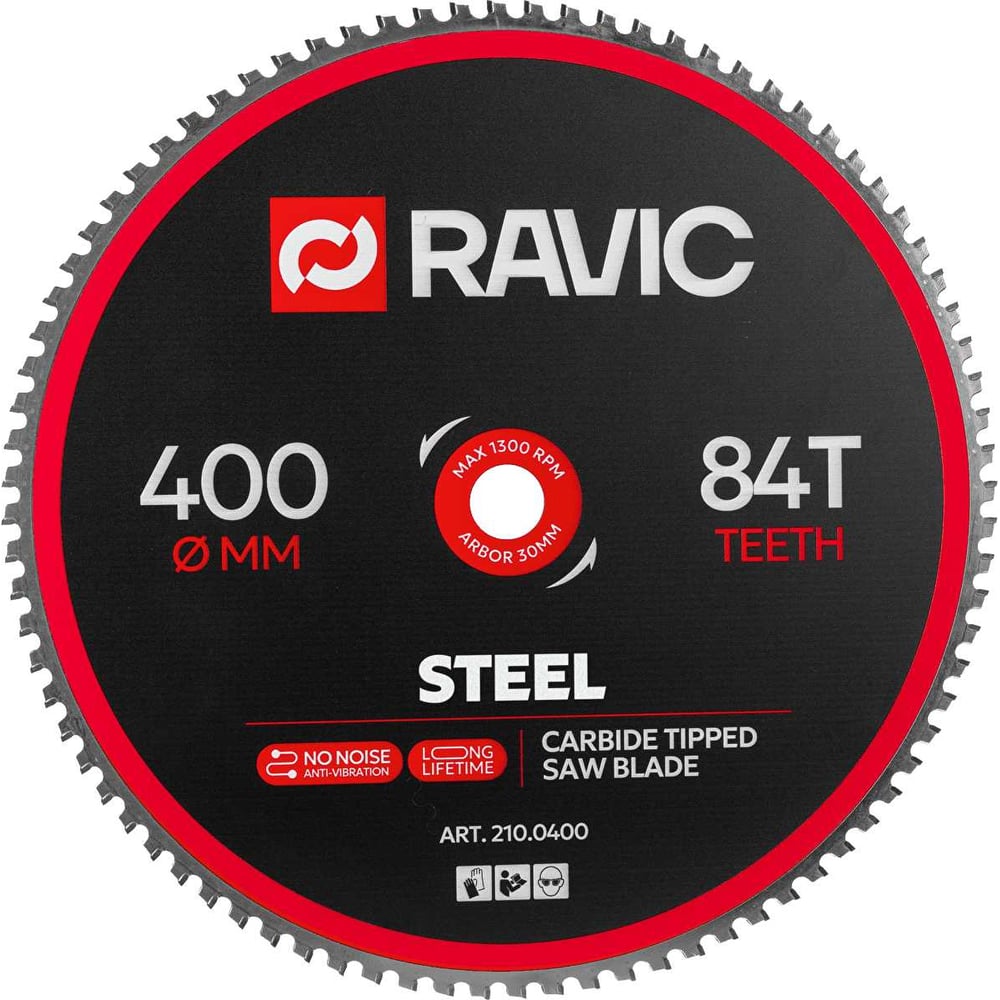 Изображение товара Ravic 400х30x2.6 Z84 диск по стали Изображение товара Ravic 400х30x2.6 Z84 диск по стали