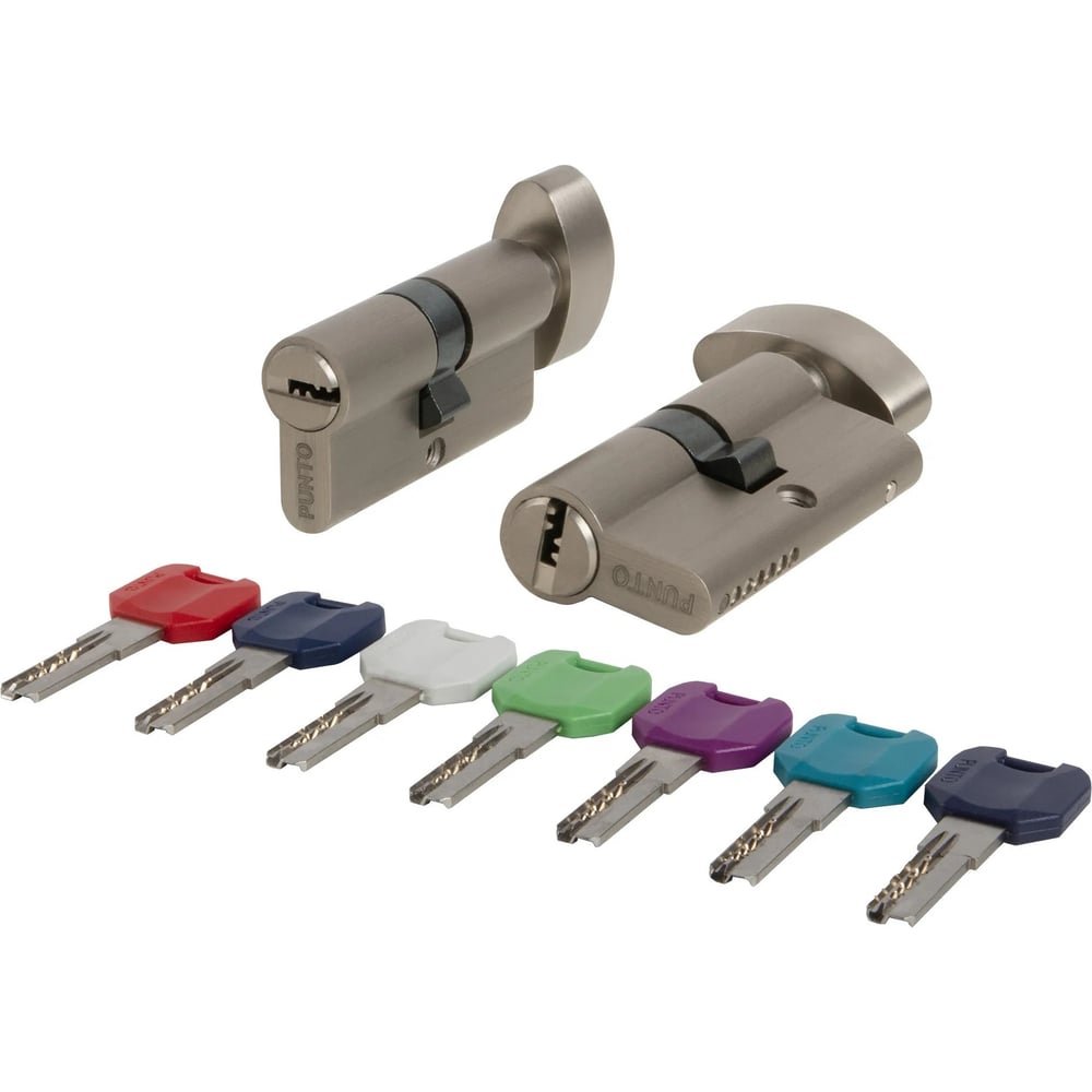 Изображение товара Цилиндровый механизм PUNTO MaxPro7002Knob52mm(21+10+21) SN мат.никель 7key с вертушкой 61863