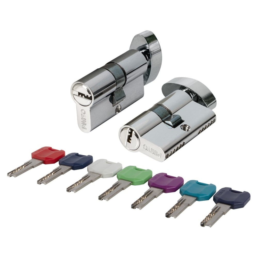Цилиндровый механизм PUNTO MaxPro7002Knob52mm(21+10+21) SSC сатин.хром 7key с вертушкой 61867