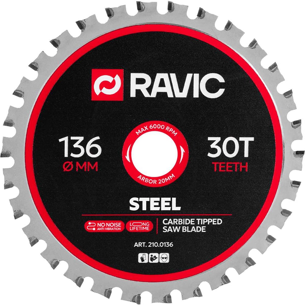 Изображение товара Диск пильный по стали Ravic 136х1.6/1.2х20 мм, Z=30 210.0136