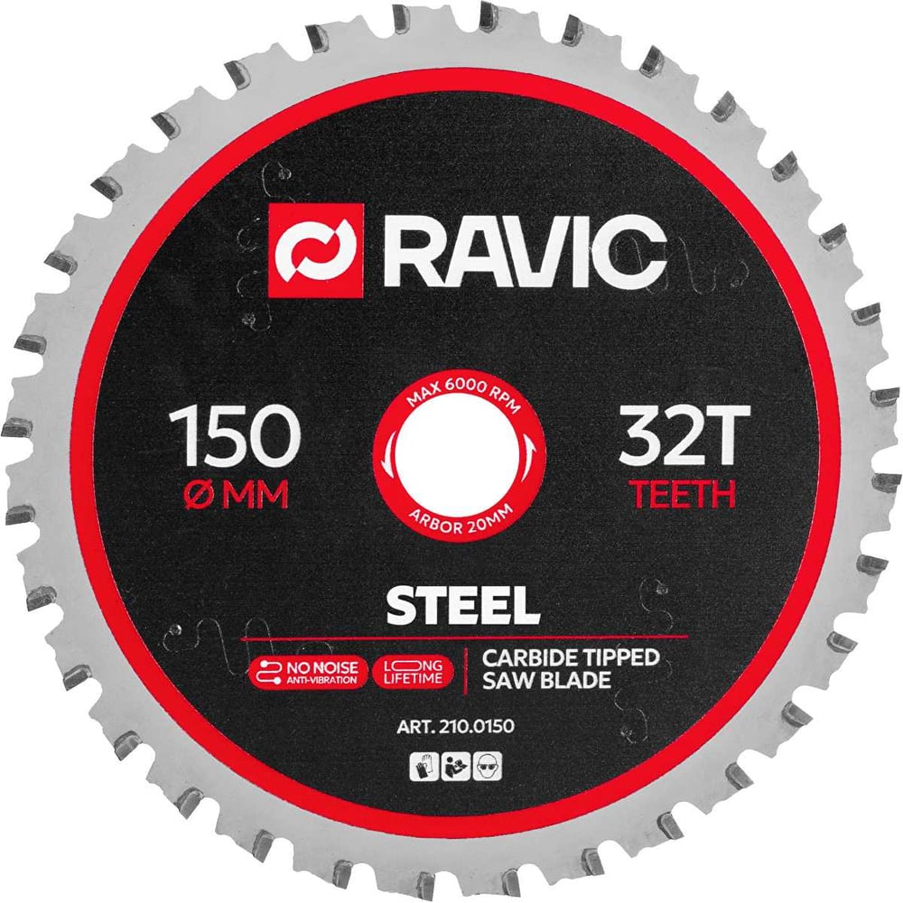 Изображение товара Диск Ravic 150 мм по стали, 32 зуба, 1,4/1,8 мм, Z=32, 20 мм