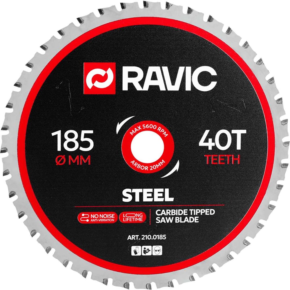 Изображение товара Диск пильный по стали Ravic 185х1.8/1.4х20 мм, Z=40 210.0185