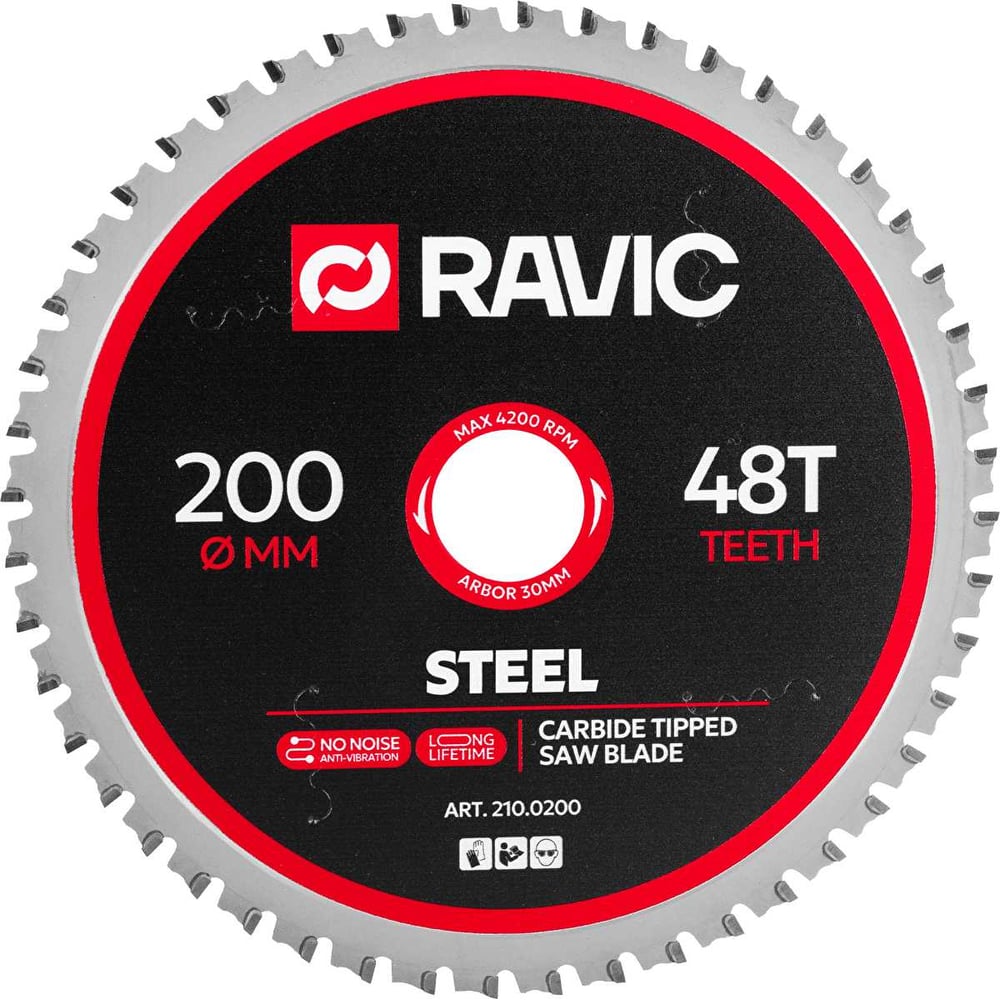 Изображение товара Диск пильный по стали Ravic 200х1,8/1,4х30 мм, Z=48, арт. 210.0200